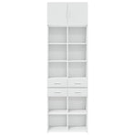 Storage Cabinet White 70x42.5x225 cm Engineered Wood