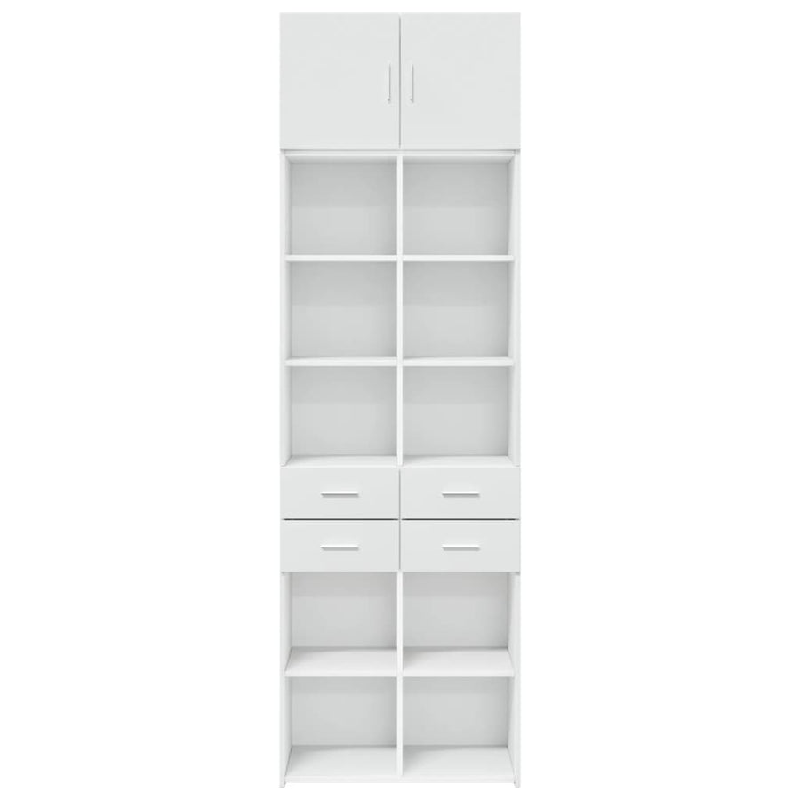 Storage Cabinet White 70x42.5x225 cm Engineered Wood