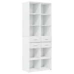 Storage Cabinet White 70x42.5x225 cm Engineered Wood