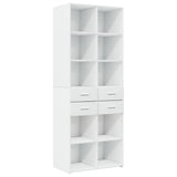 Storage Cabinet White 70x42.5x225 cm Engineered Wood - Rear View