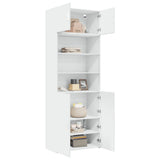 Storage Cabinet White 80x42.5x225 cm Engineered Wood - Side View