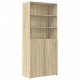 Storage Cabinet Sonoma Oak 80x42,5x225 cm Engineered Wood - Rear View