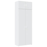 Storage Cabinet White 80x42.5x225 cm Engineered Wood