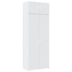 Storage Cabinet White 80x42.5x225 cm Engineered Wood