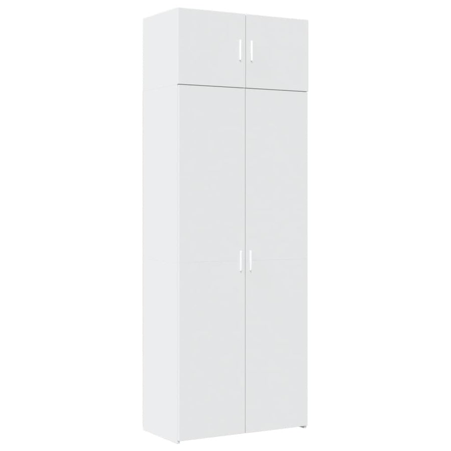 Storage Cabinet White 80x42.5x225 cm Engineered Wood