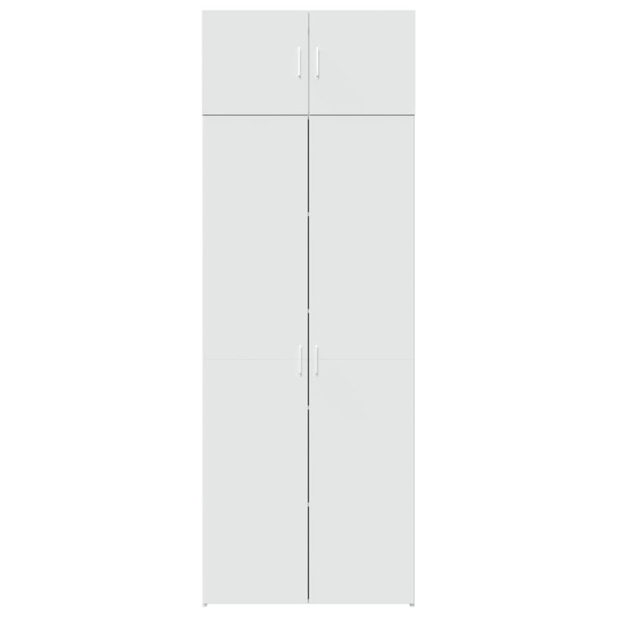 Storage Cabinet White 80x42.5x225 cm Engineered Wood