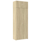 Storage Cabinet Sonoma Oak 80x42,5x225 cm Engineered Wood - Front View