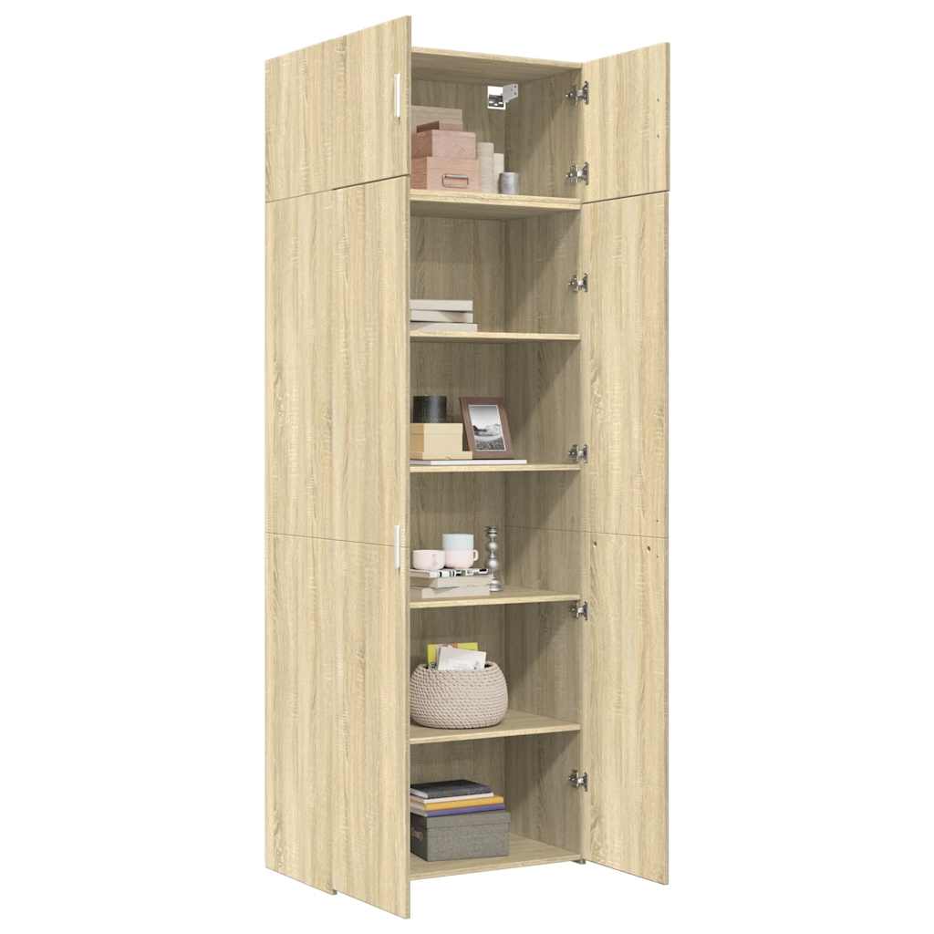 Storage Cabinet Sonoma Oak 80x42,5x225 cm Engineered Wood