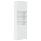 Highboard White 80x42.5x249 cm Engineered Wood - Front View