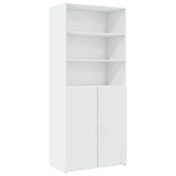 Highboard White 80x42.5x249 cm Engineered Wood - Top-Down View