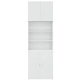 Highboard White 80x42.5x249 cm Engineered Wood - 45-Degree Angle