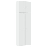 Highboard White 80x42.5x249 cm Engineered Wood - Front View