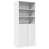 Highboard White 80x42.5x185 cm Engineered Wood - Front View