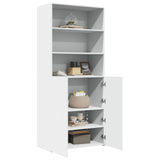 Highboard White 80x42.5x185 cm Engineered Wood - Close-Up Angle