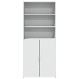 Highboard White 80x42.5x185 cm Engineered Wood - Side View