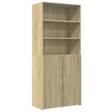 Highboard Sonoma Oak 80x42.5x185 cm Engineered Wood - Front View