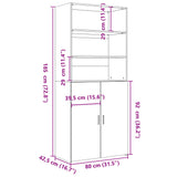 Highboard Sonoma Oak 80x42.5x185 cm Engineered Wood