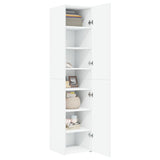 Highboard White 40x42.5x185 cm Engineered Wood - Close-Up Angle