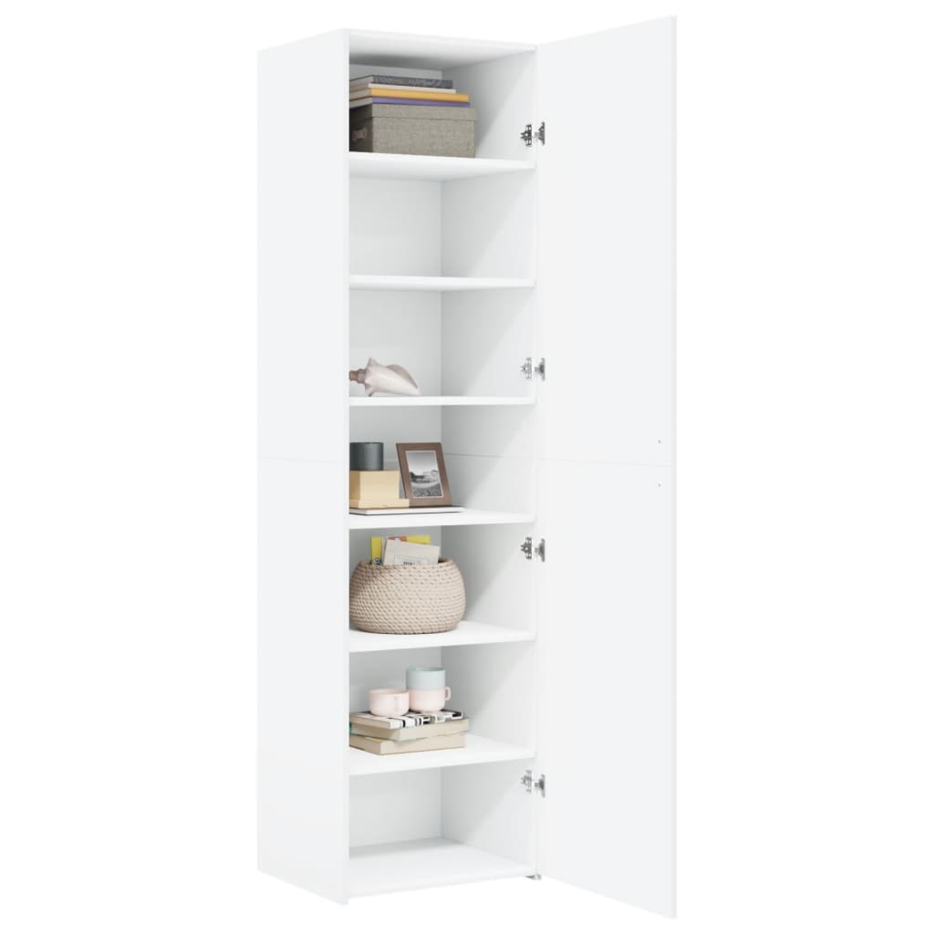 Highboard White 50x42.5x185 cm Engineered Wood