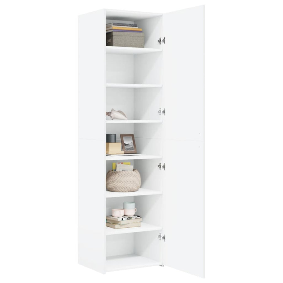 Highboard White 50x42.5x185 cm Engineered Wood