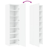 Highboard White 50x42.5x185 cm Engineered Wood - Low Angle