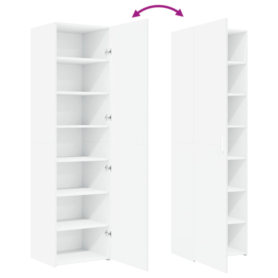 Highboard White 50x42.5x185 cm Engineered Wood