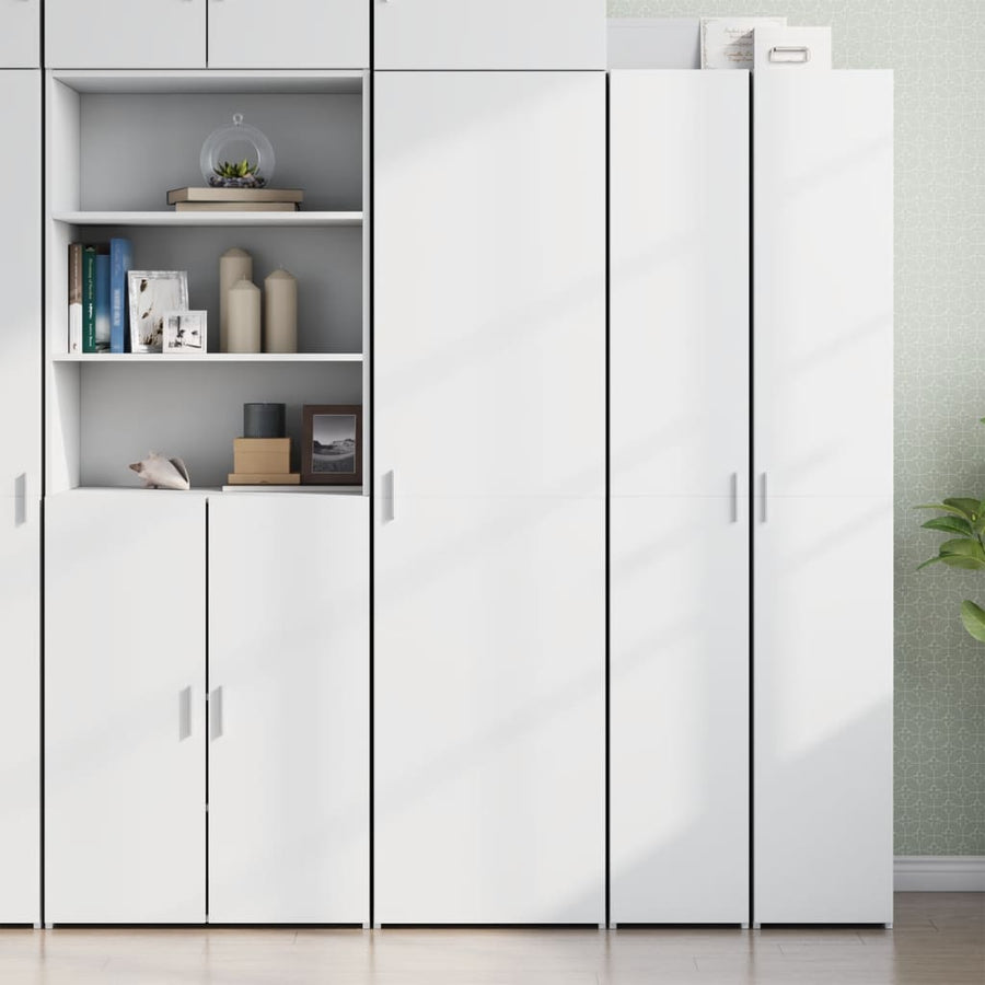 Highboard White 50x42.5x185 cm Engineered Wood