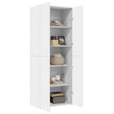 Highboard White 70x42.5x185 cm Engineered Wood - Side View