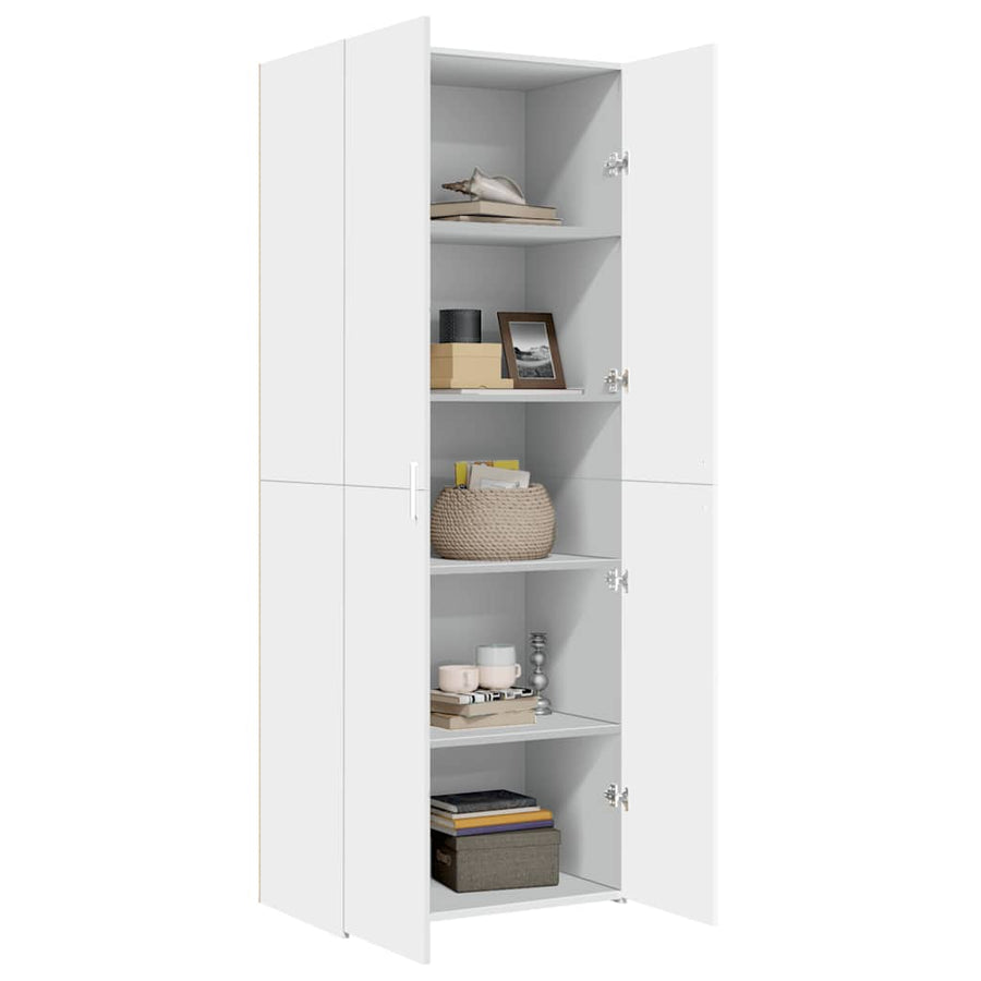 Highboard White 70x42.5x185 cm Engineered Wood