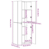 Highboard White 70x42.5x185 cm Engineered Wood - Extra Image