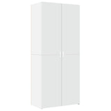 Highboard White 80x42.5x185 cm Engineered Wood - Front View