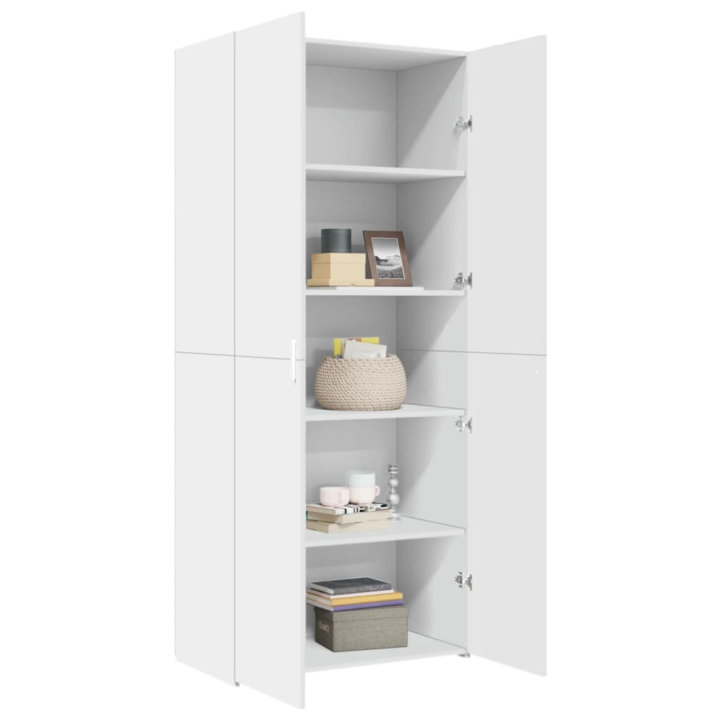 Highboard White 80x42.5x185 cm Engineered Wood