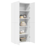 Highboard White 80x42.5x185 cm Engineered Wood - Side View