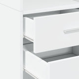 Highboard White 40x42.5x185 cm Engineered Wood - Close-Up Angle