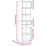 Highboard White 45x42.5x185 cm Engineered Wood - Extra Image