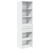 Highboard White 50x42.5x185 cm Engineered Wood - Front View