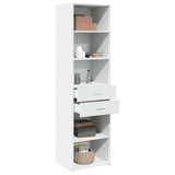 Highboard White 50x42.5x185 cm Engineered Wood - Side View