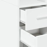 Highboard White 50x42.5x185 cm Engineered Wood - Close-Up Angle