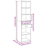 Highboard White 50x42.5x185 cm Engineered Wood - Extra Image