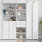 Highboard White 50x42.5x185 cm Engineered Wood