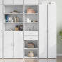 Highboard White 50x42.5x185 cm Engineered Wood