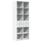 Highboard White 70x42.5x185 cm Engineered Wood - Front View