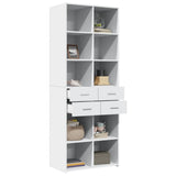 Highboard White 70x42.5x185 cm Engineered Wood - Side View