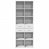 Highboard White 70x42.5x185 cm Engineered Wood