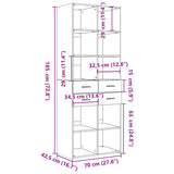 Highboard White 70x42.5x185 cm Engineered Wood - Extra Image
