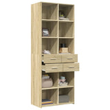 Highboard Sonoma Oak 70x42.5x185 cm Engineered Wood - Side View