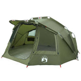 Fishing Tent 5-Person Olive Green Waterproof - Side View