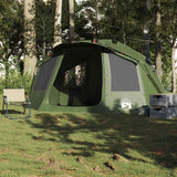 Fishing Tent 5-Person Olive Green Waterproof - Top-Down View