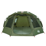 Fishing Tent 5-Person Olive Green Waterproof - Rear View