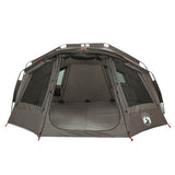 Fishing Tent 5-Person Grey Waterproof - Rear View